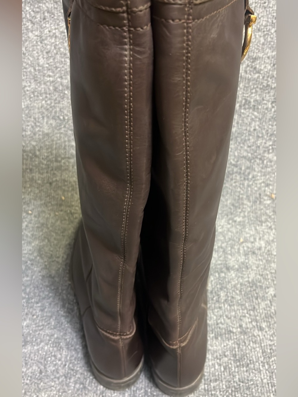 Salvatore Ferragamo Classic Brown Leather Feresa Riding Boots US 10 B EUC - Picture 6 of 10